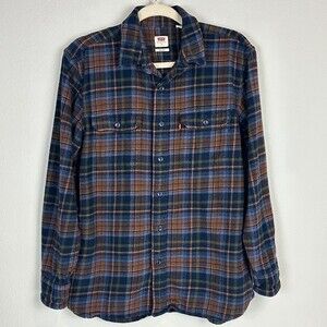Levi’s Brown Blue Worker Flannel Overshirt Shacket S